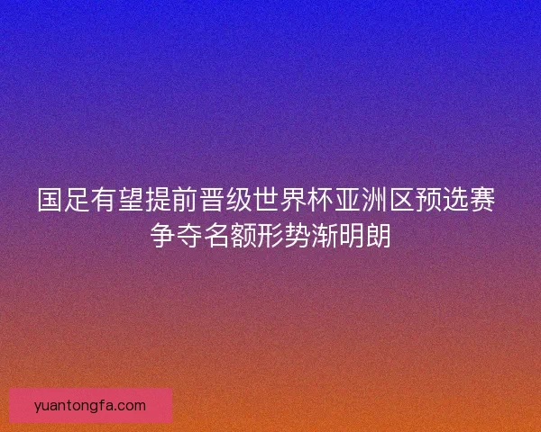 国足有望提前晋级世界杯亚洲区预选赛 争夺名额形势渐明朗