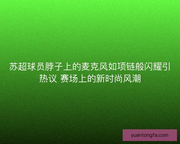 苏超球员脖子上的麦克风如项链般闪耀引热议 赛场上的新时尚风潮