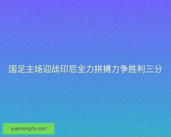 国足主场迎战印尼全力拼搏力争胜利三分