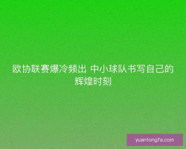 欧协联赛爆冷频出 中小球队书写自己的辉煌时刻 欧协联赛爆冷频出 中小球队书写自己的辉煌时刻